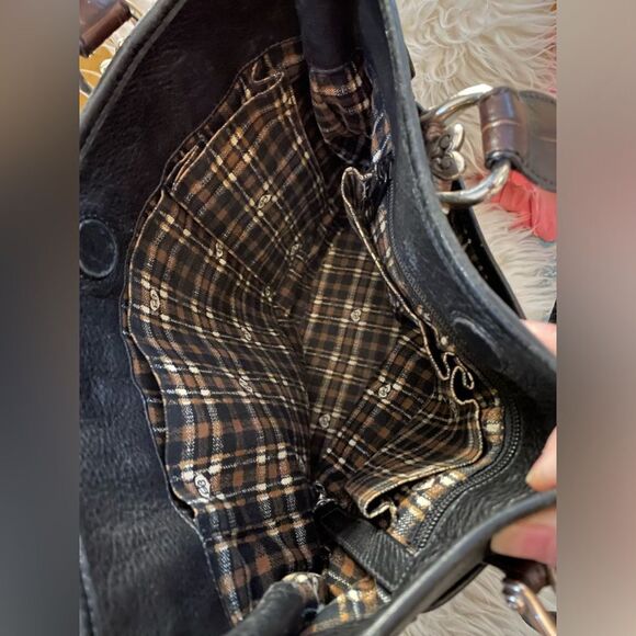 Brighton Handbag Embossed Leather Black & Brown - Picture 7 of 11